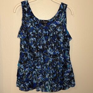 Style & Co Blue Blue Flowy Blouse Tank Top